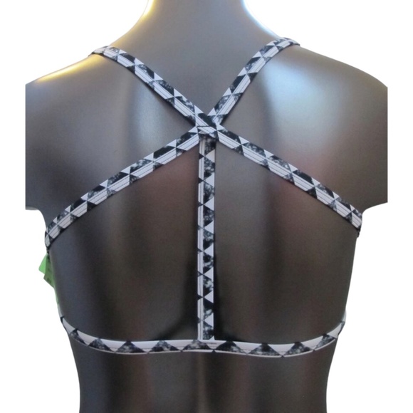 Victoria's Secret PINK Neon Green w/ Triangle Strappy Back Flounce Bikini Top XS - Picture 2 of 2